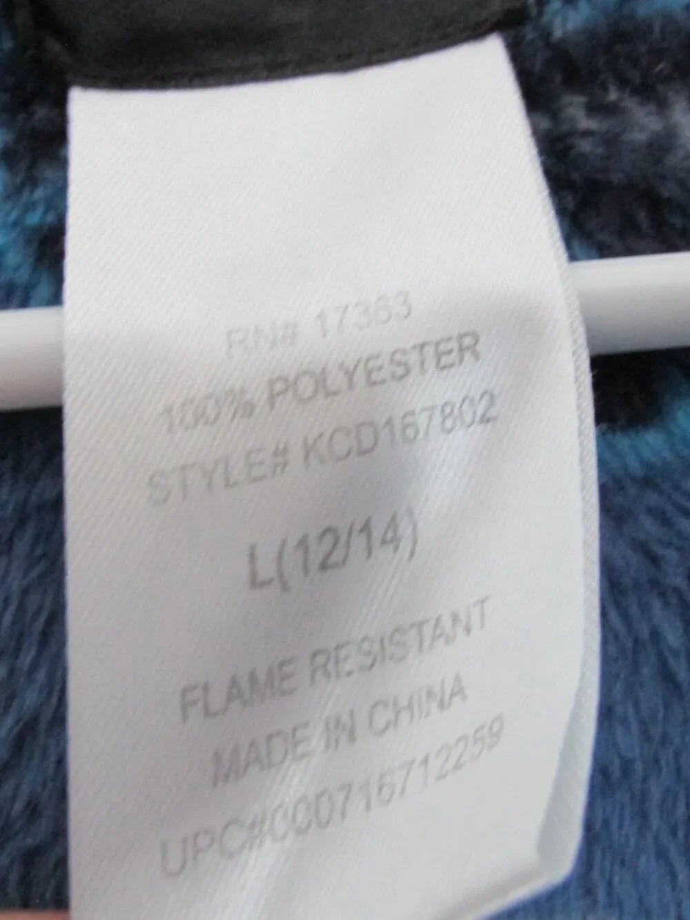 Fleece Hooded Bath Robe Boys Size Large 12/14 Blue Sports Plush Waist Tie Belt